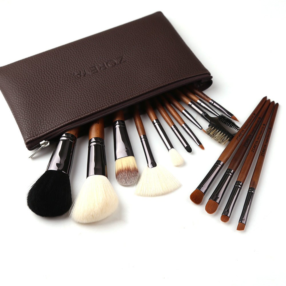 Walnut Handle Makeup Brushes