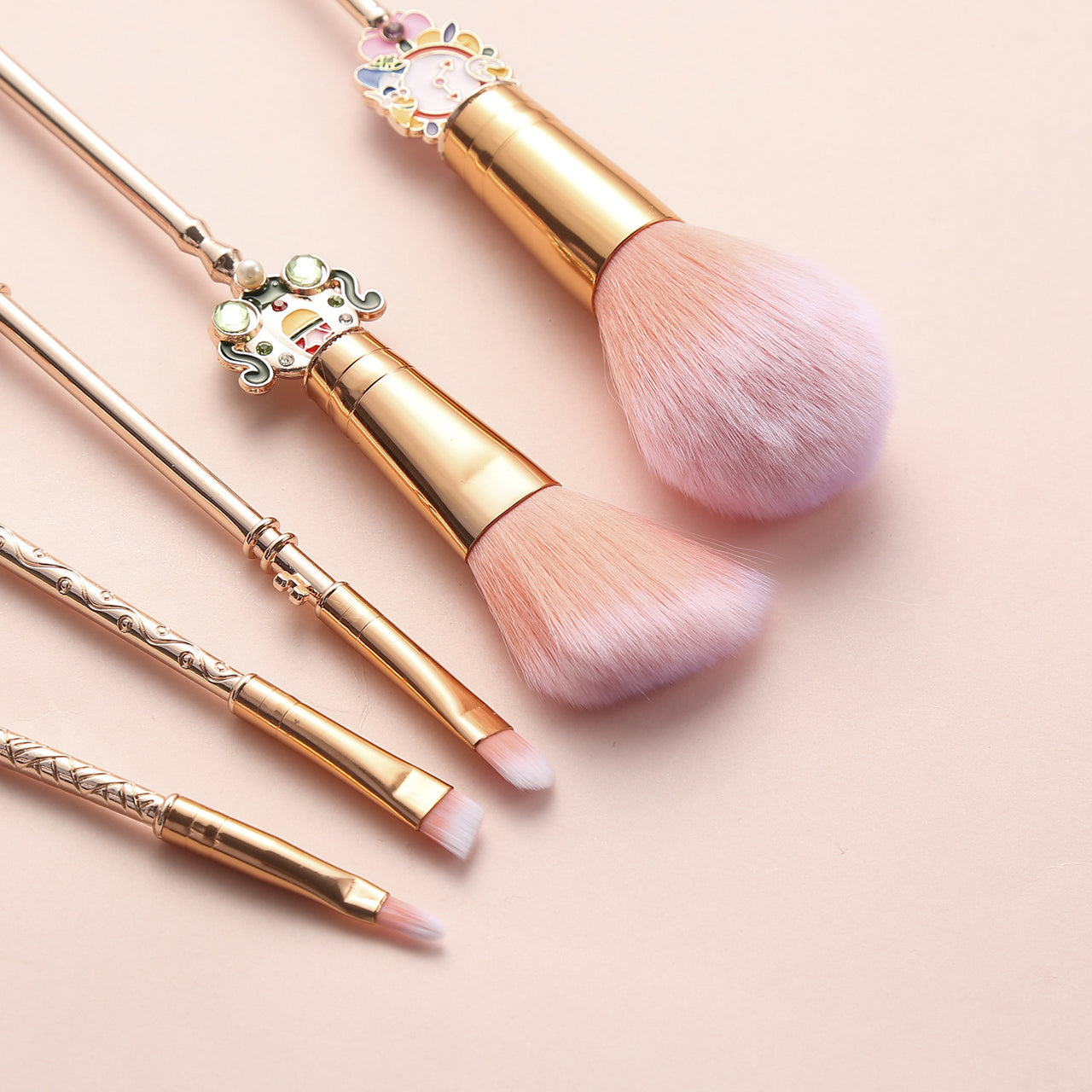 5-Piece Magical Rose Gold Makeup Brush Kit – Enchant Your Glo