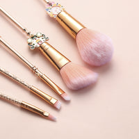 5-Piece Magical Rose Gold Makeup Brush Kit – Enchant Your Glo