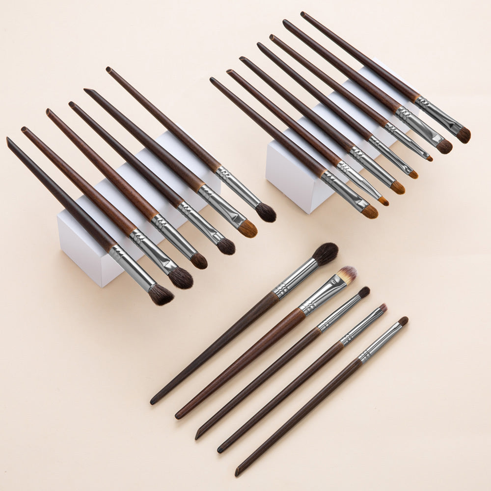 Handcrafted Makeup Brush close-up – soft wool bristles with solid wood handle