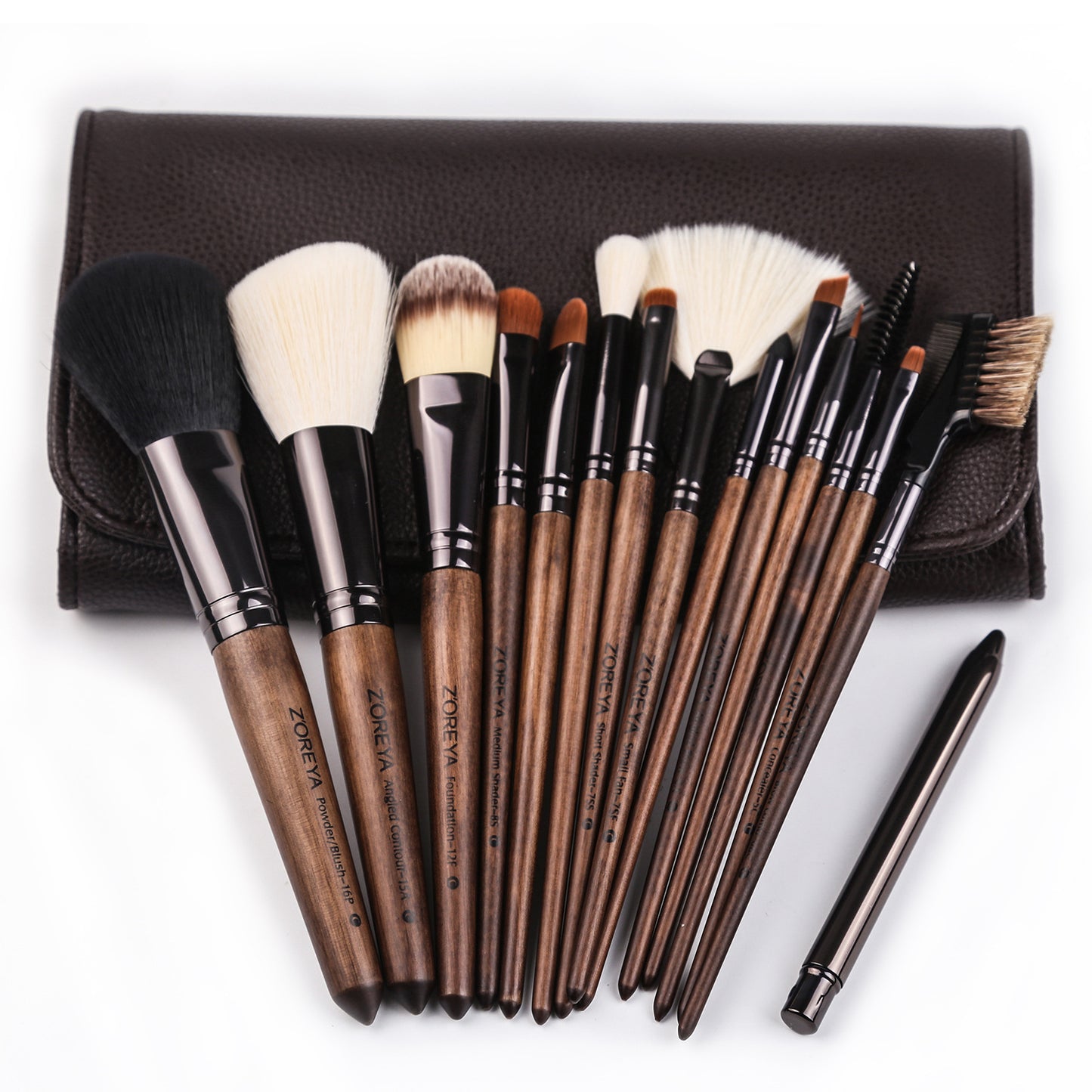 Walnut Handle Makeup Brushes