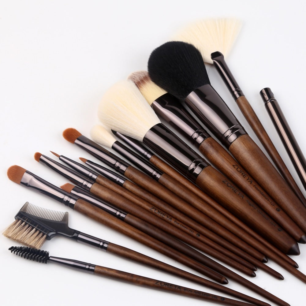 Walnut Handle Makeup Brushes