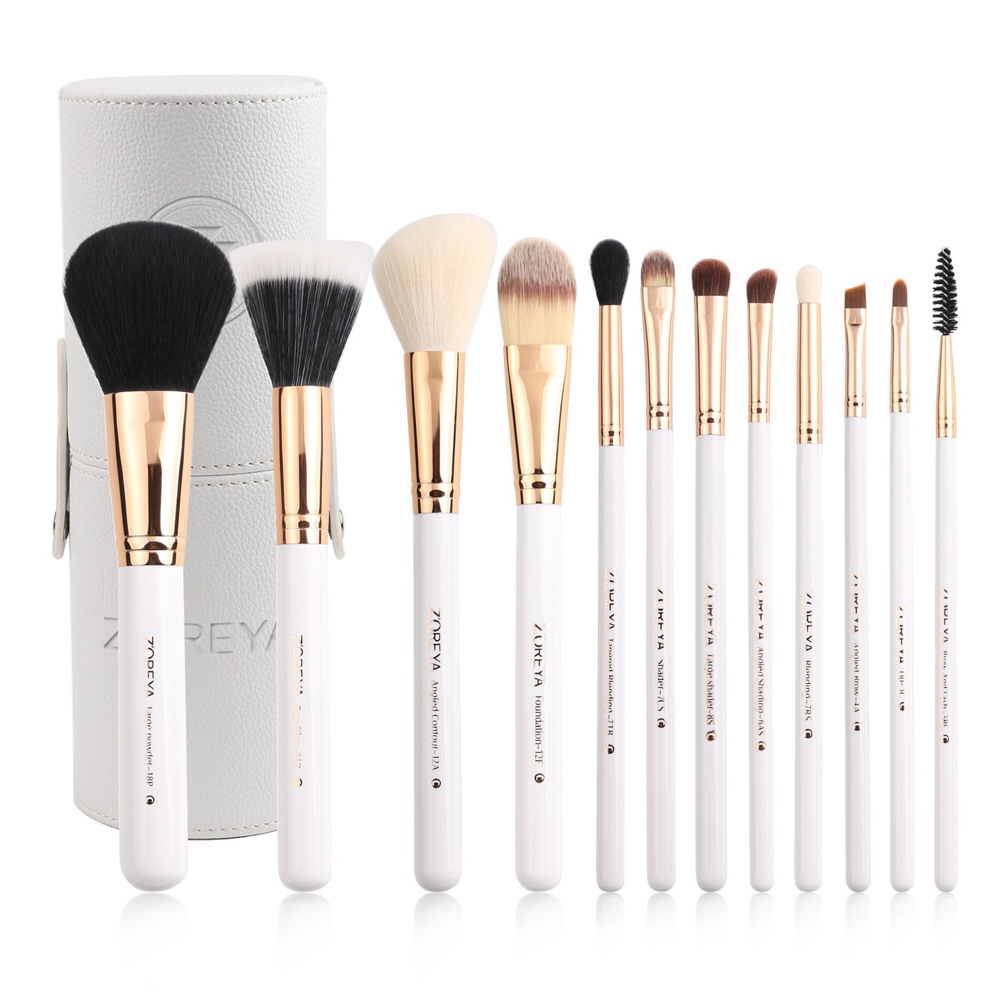 Zoreya 9-Piece Makeup Brush Set display.