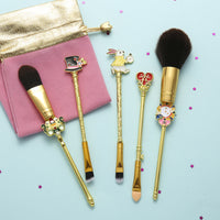 5-Piece Magical Rose Gold Makeup Brush Kit – Enchant Your Glo