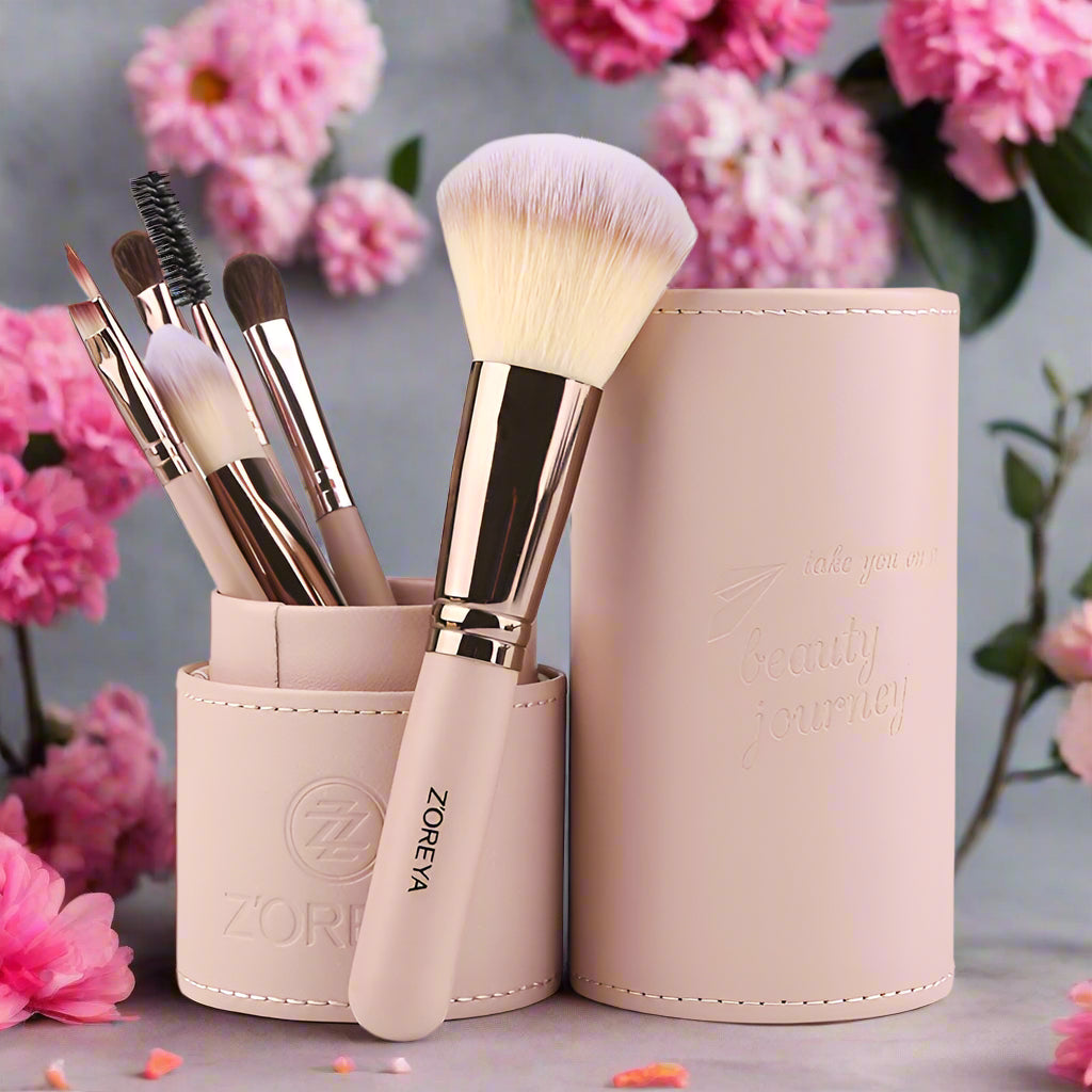 Zoreya 7-Piece Makeup Brush Set – Your Daily Glow’s Stunning Sidekick