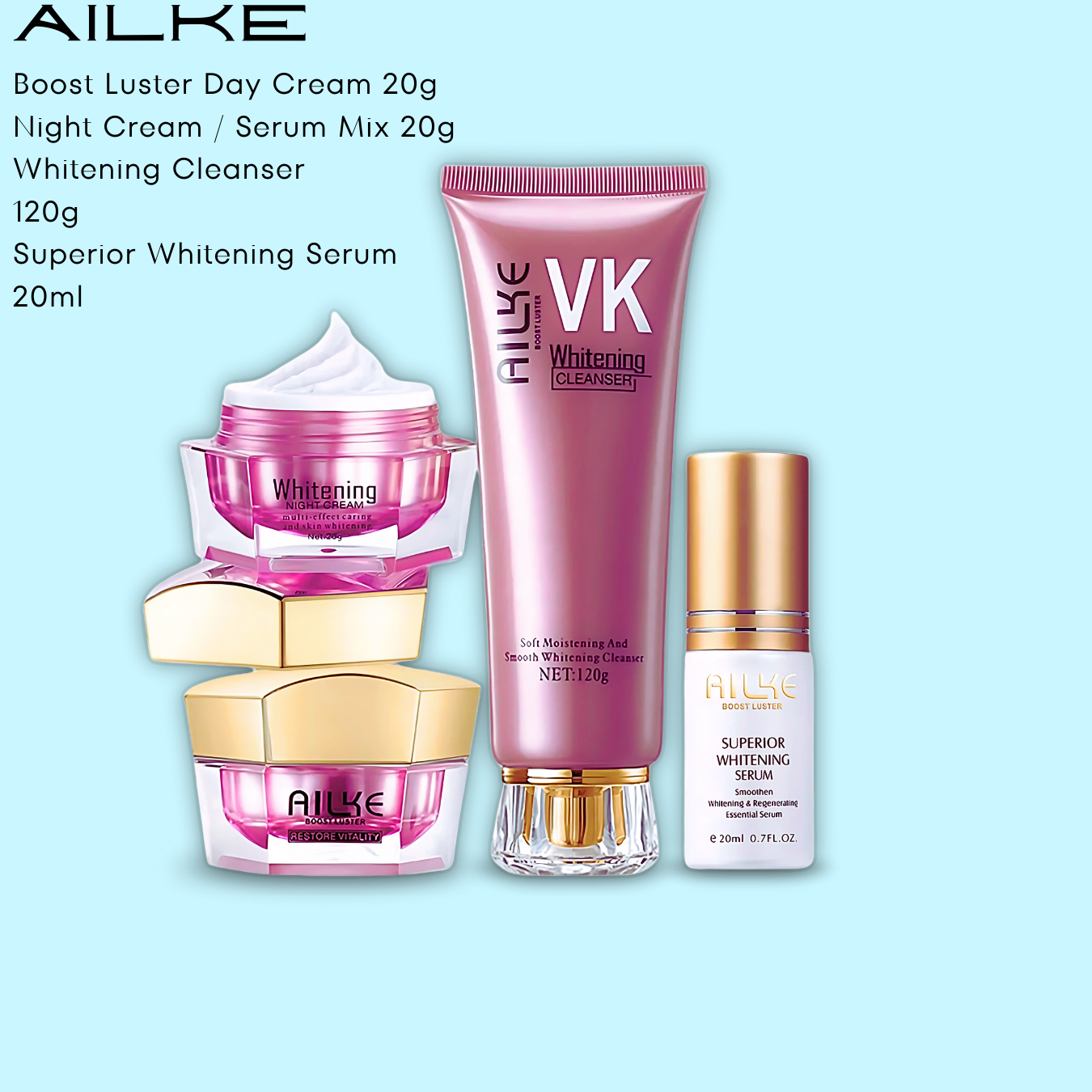 AILKE Double Whitening Serum-Cream Product Line