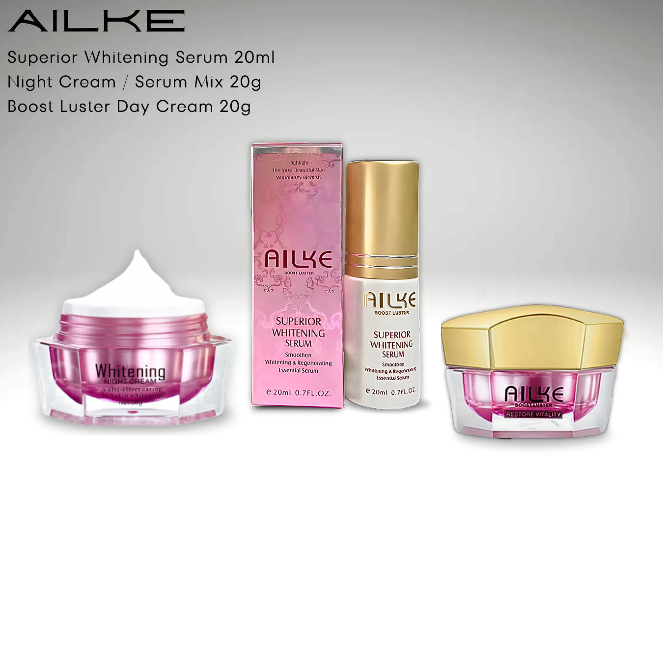 AILKE Double Whitening Serum-Cream Product Line