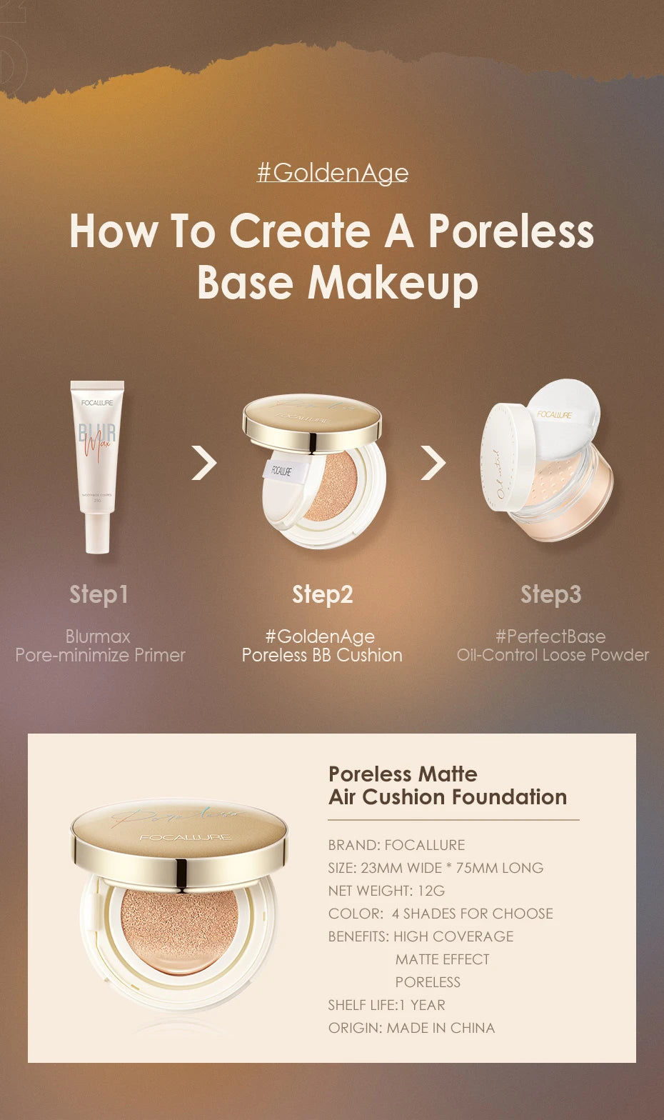 FOCALLURE Waterproof Matte Air Cushion BB & CC Cream – Your Face’s Fierce Fix