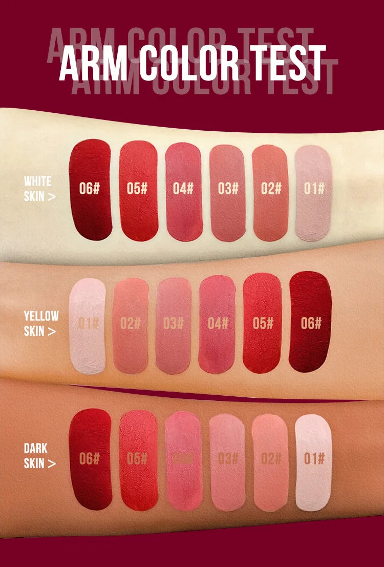 MLSMILE 6-Color Non-Stick, Waterproof, Long-Lasting Liquid Lip Glow