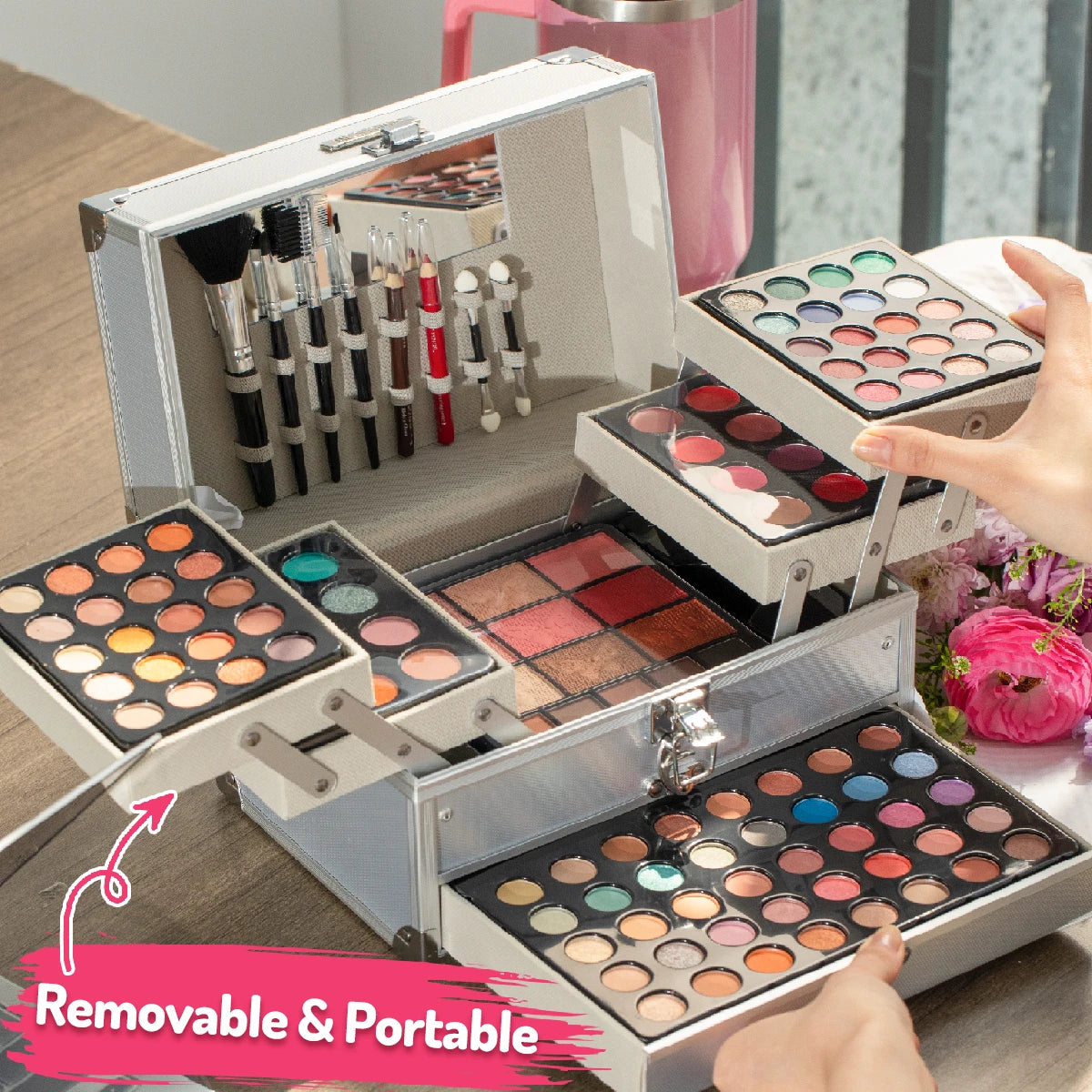 92-Color Eye Makeup Palette with vibrant shades.