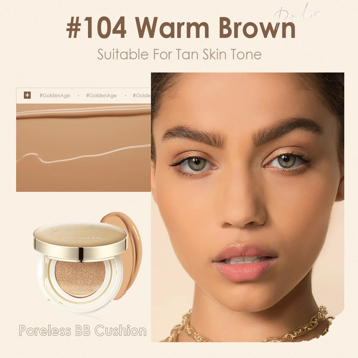 FOCALLURE Matte Air Cushion BB & CC Cream texture – soft hydrating foundation formula