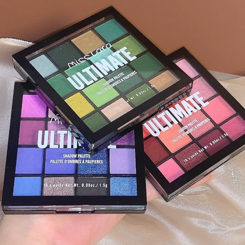 ULTIMATE 16-Color Eyeshadow Palette - Matte, Glitter & Pearlescent Shimmer