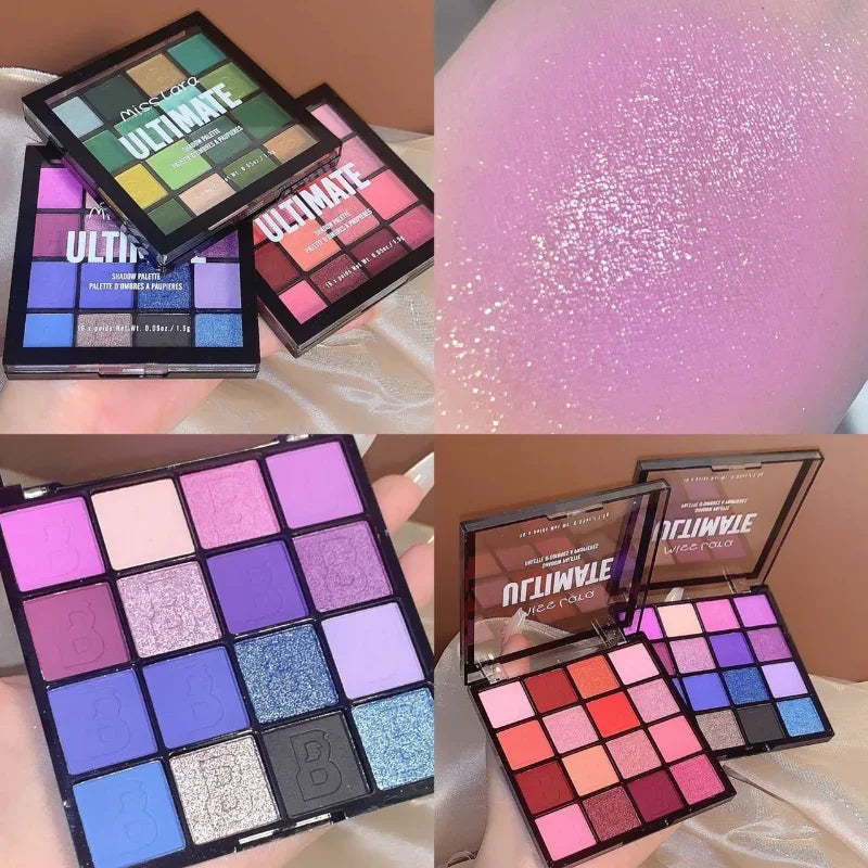 ULTIMATE 16-Color Eyeshadow Palette - Matte, Glitter & Pearlescent Shimmer
