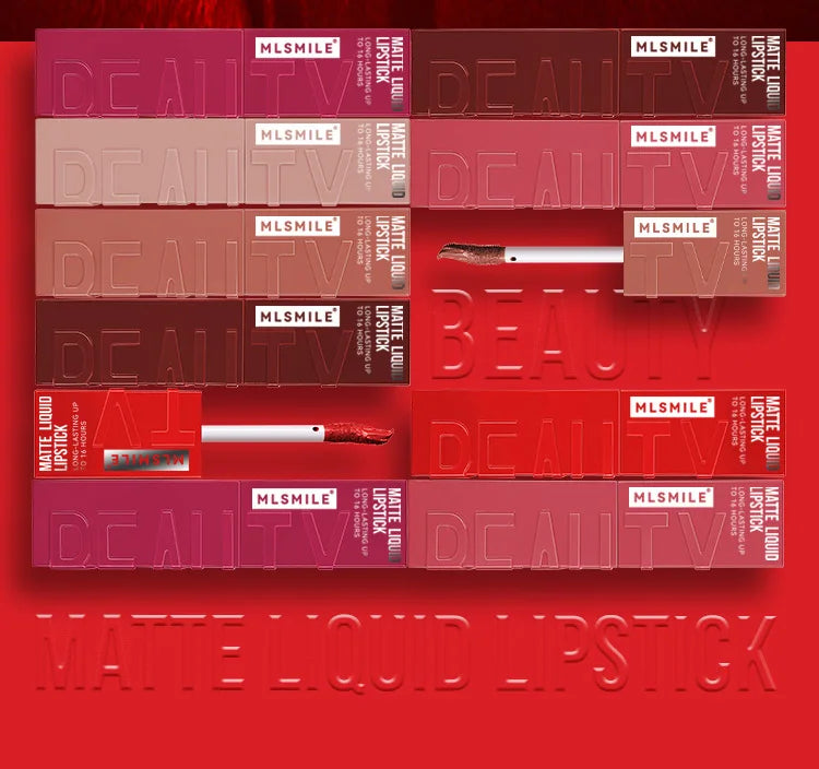 MLSMILE 6-Color Non-Stick, Waterproof, Long-Lasting Liquid Lip Glow