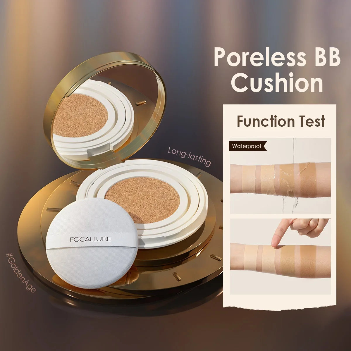 FOCALLURE Matte Air Cushion Cream swatch – vibrant pore-less makeup coverage