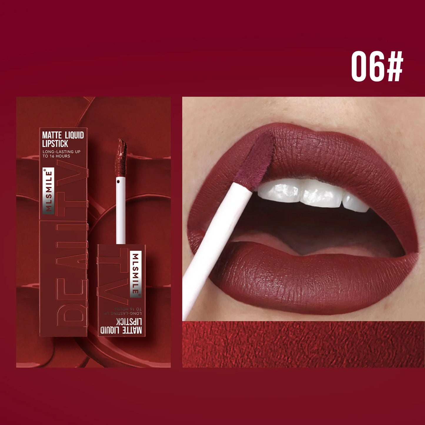 MLSMILE 6-Color Non-Stick, Waterproof, Long-Lasting Liquid Lip Glow