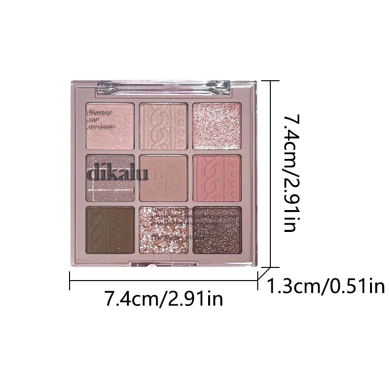 Applying 9-Color Eyeshadow Palette – smooth matte shimmer eyeshadow for women