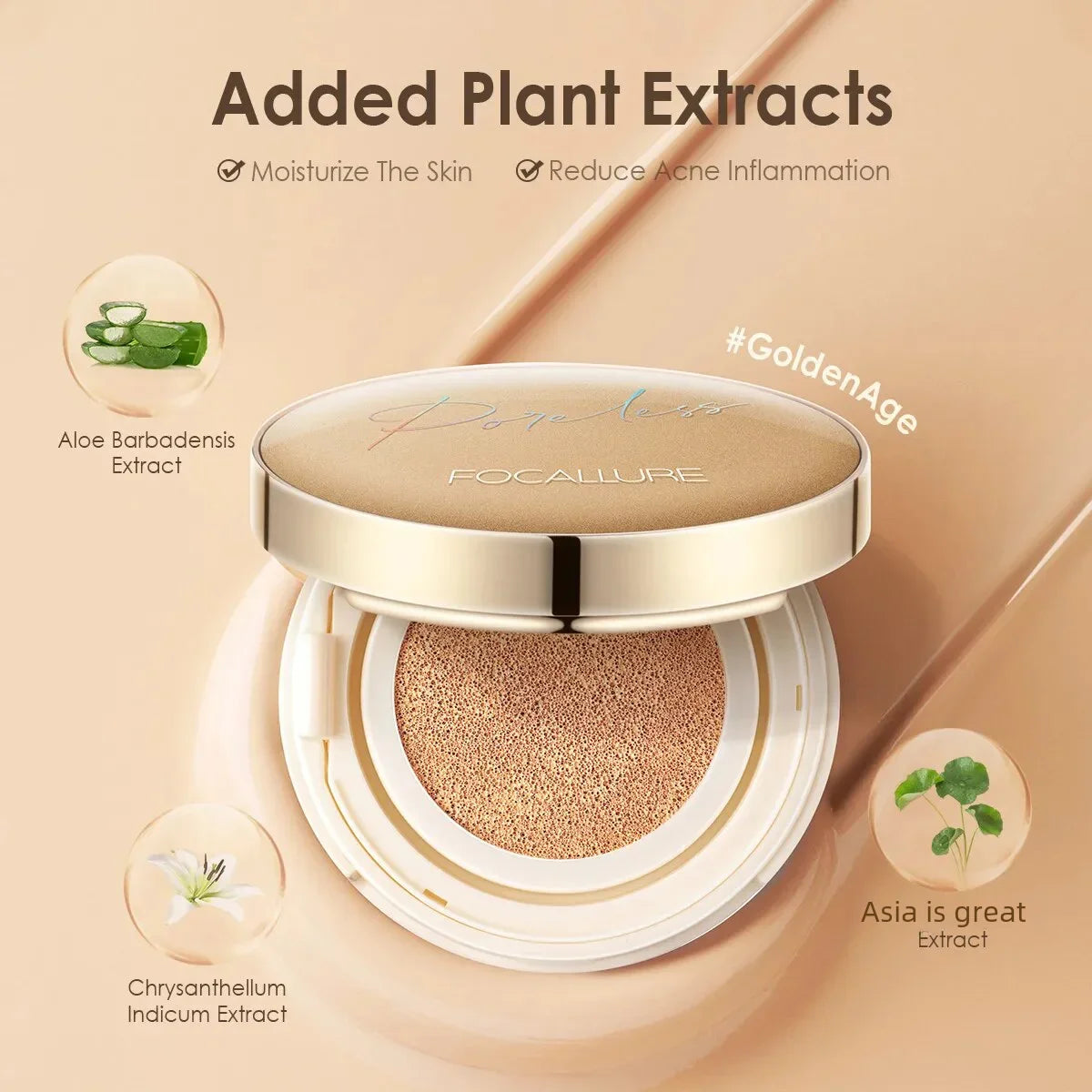 FOCALLURE BB & CC Cream with aloe and Centella – skincare-infused matte foundation