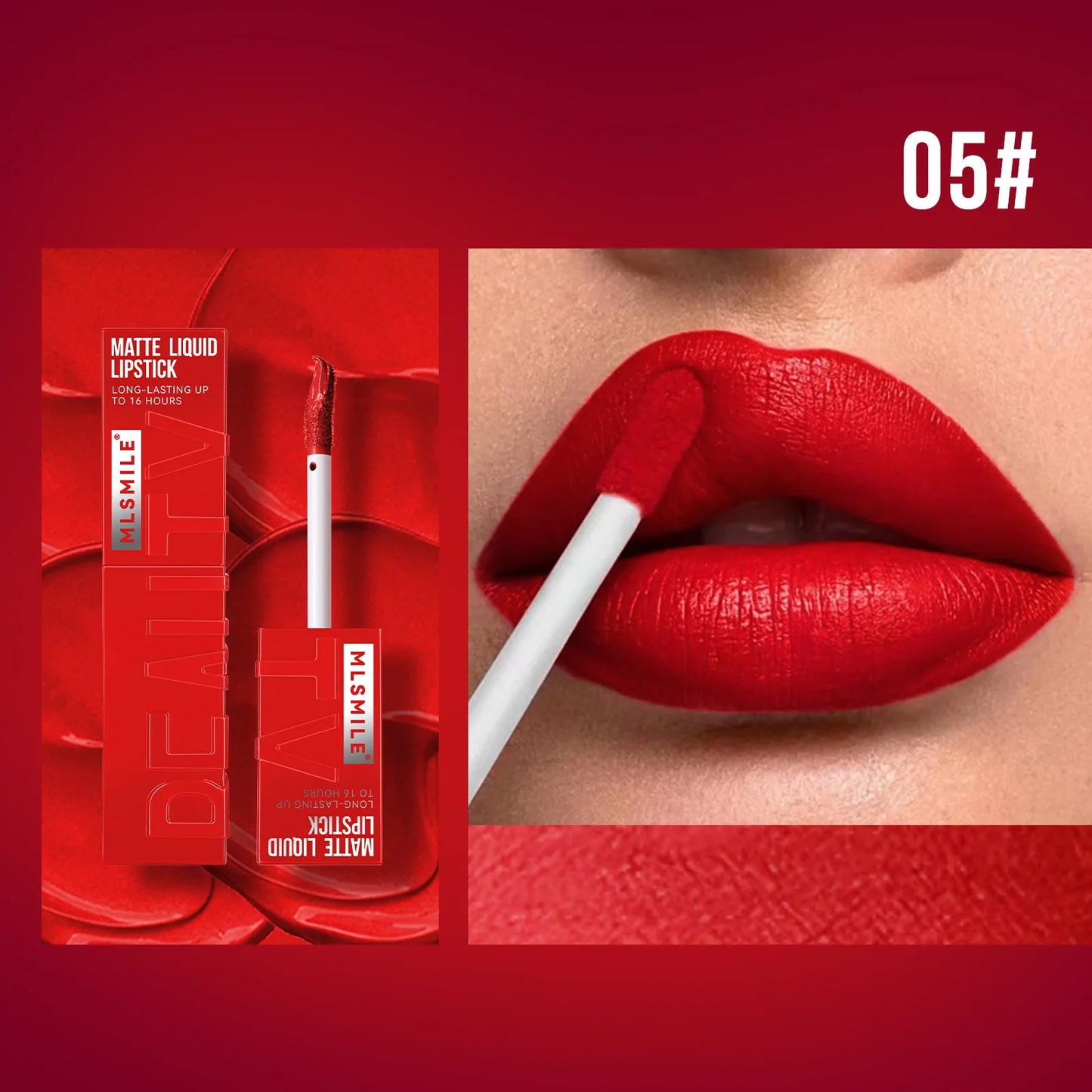 MLSMILE 6-Color Non-Stick, Waterproof, Long-Lasting Liquid Lip Glow