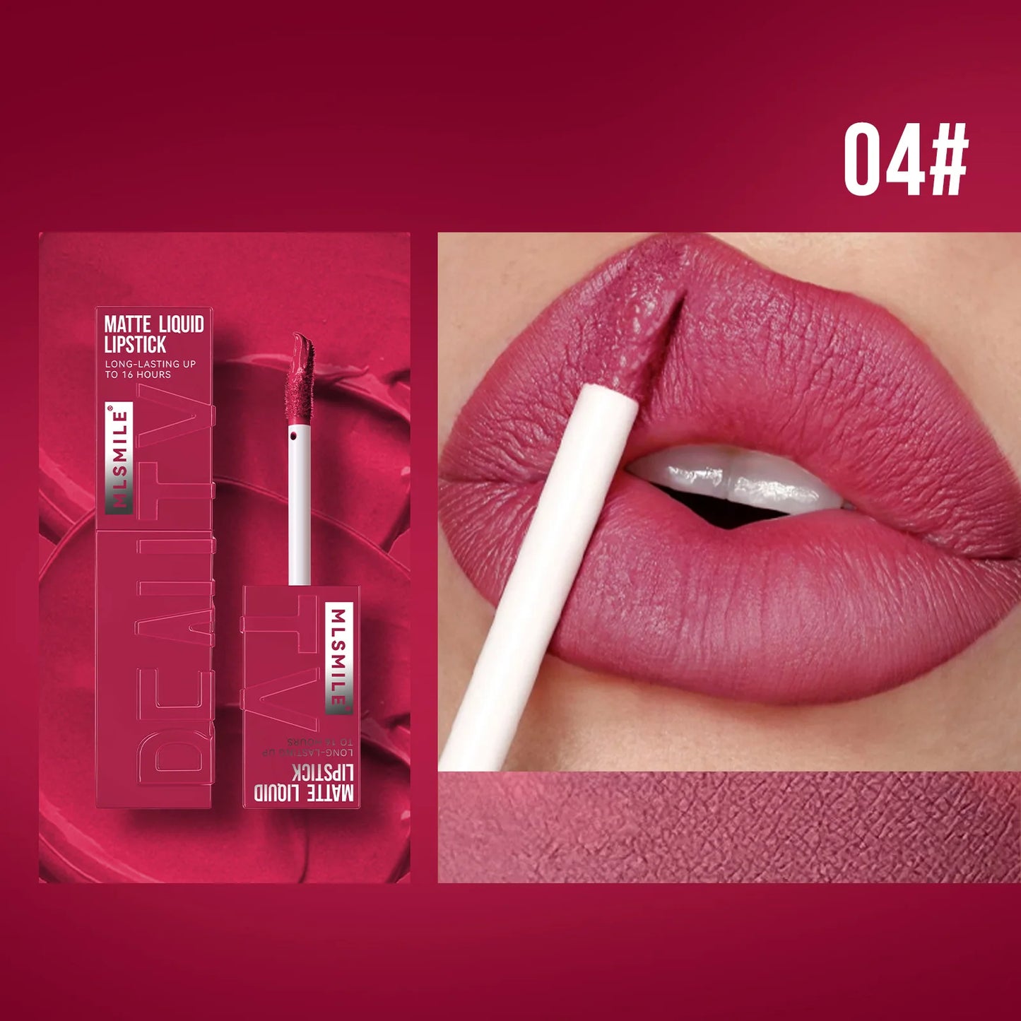 MLSMILE 6-Color Non-Stick, Waterproof, Long-Lasting Liquid Lip Glow