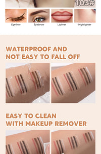 Beauty Glazed Multifunctional Makeup Pencil Eyebrow Pencil Eyeliner Lip Liner Highlighter 4 In 1 Makeup Ballpen Matte Finish