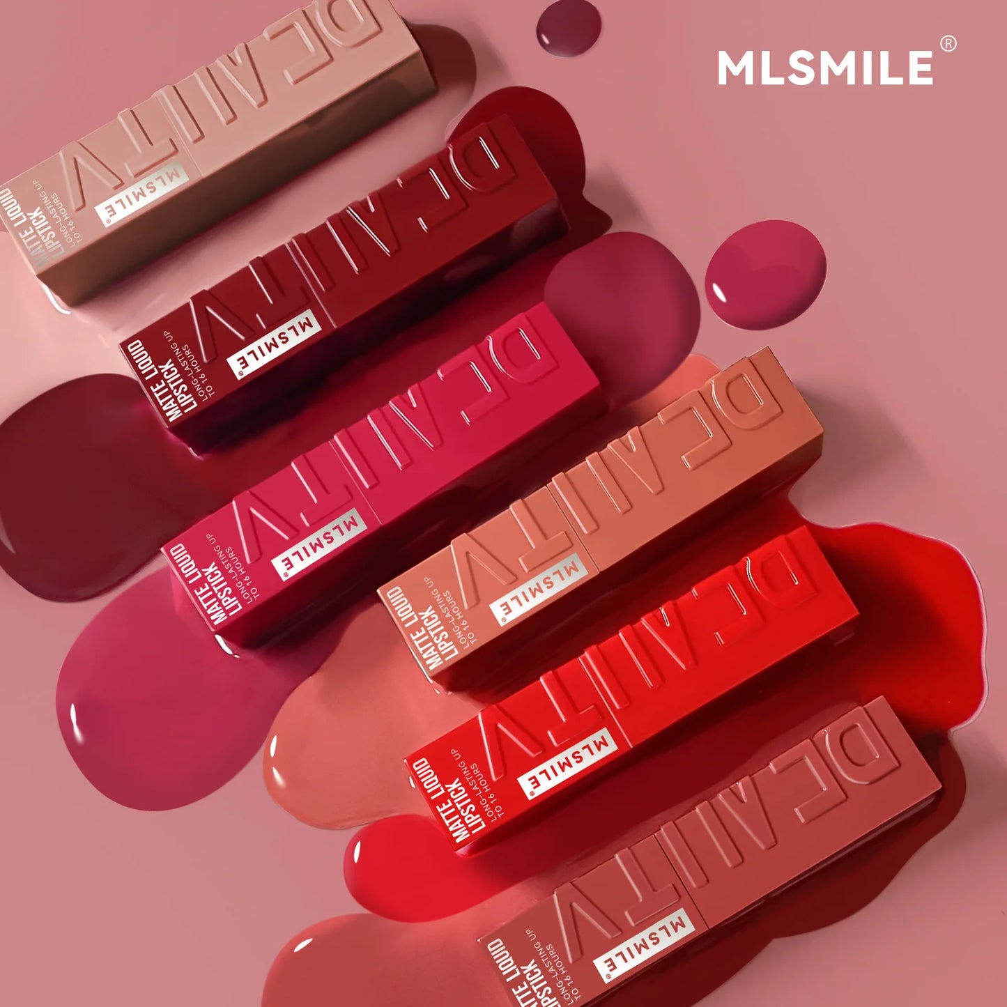 MLSMILE 6-Color Non-Stick, Waterproof, Long-Lasting Liquid Lip Glow