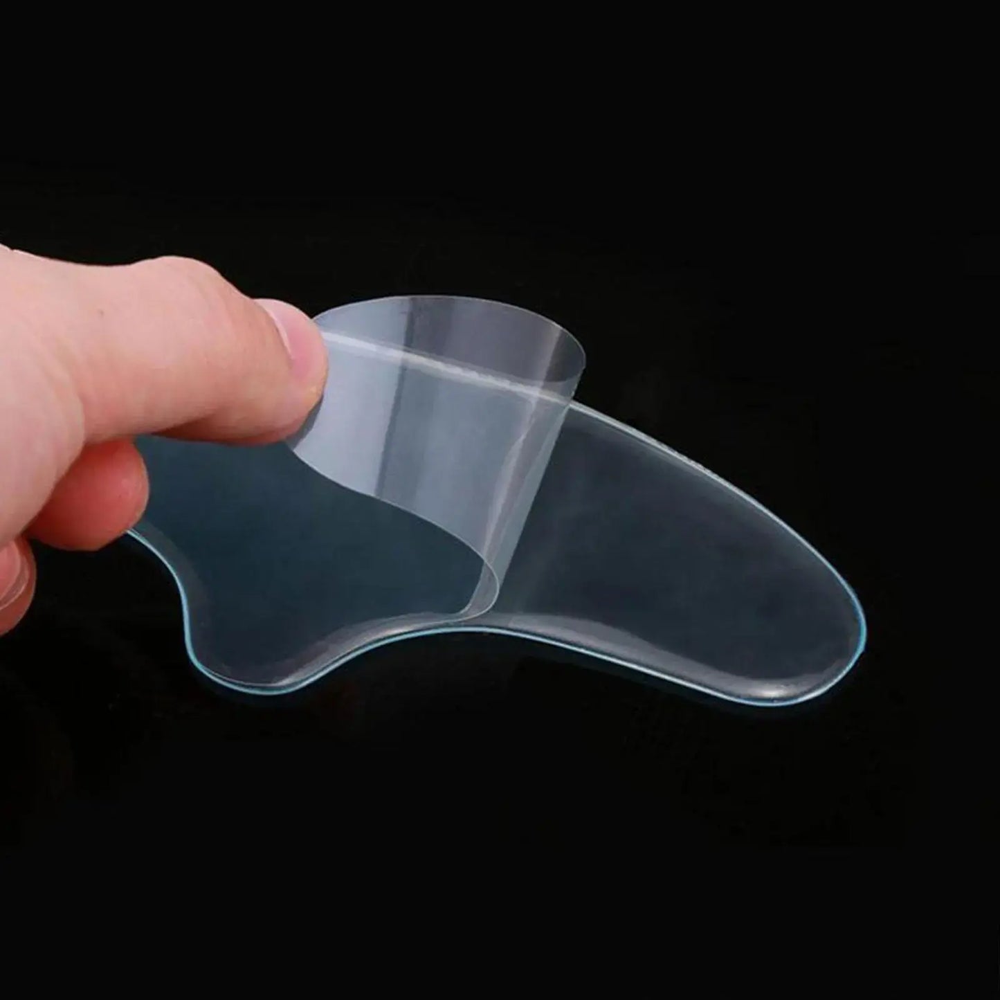 Silicone Anti-Wrinkle Patches on forehead.