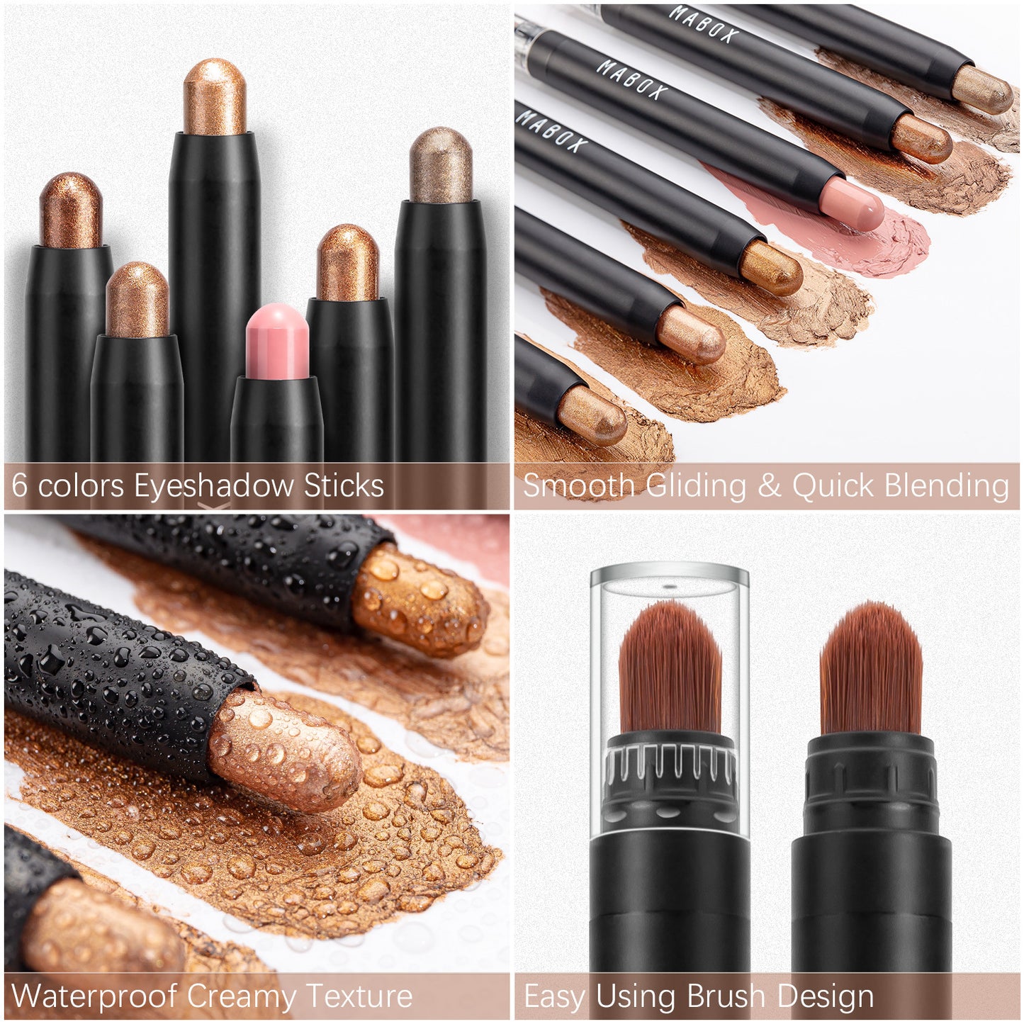 MABOX PrismGlow Waterproof Eyeshadow Sticks