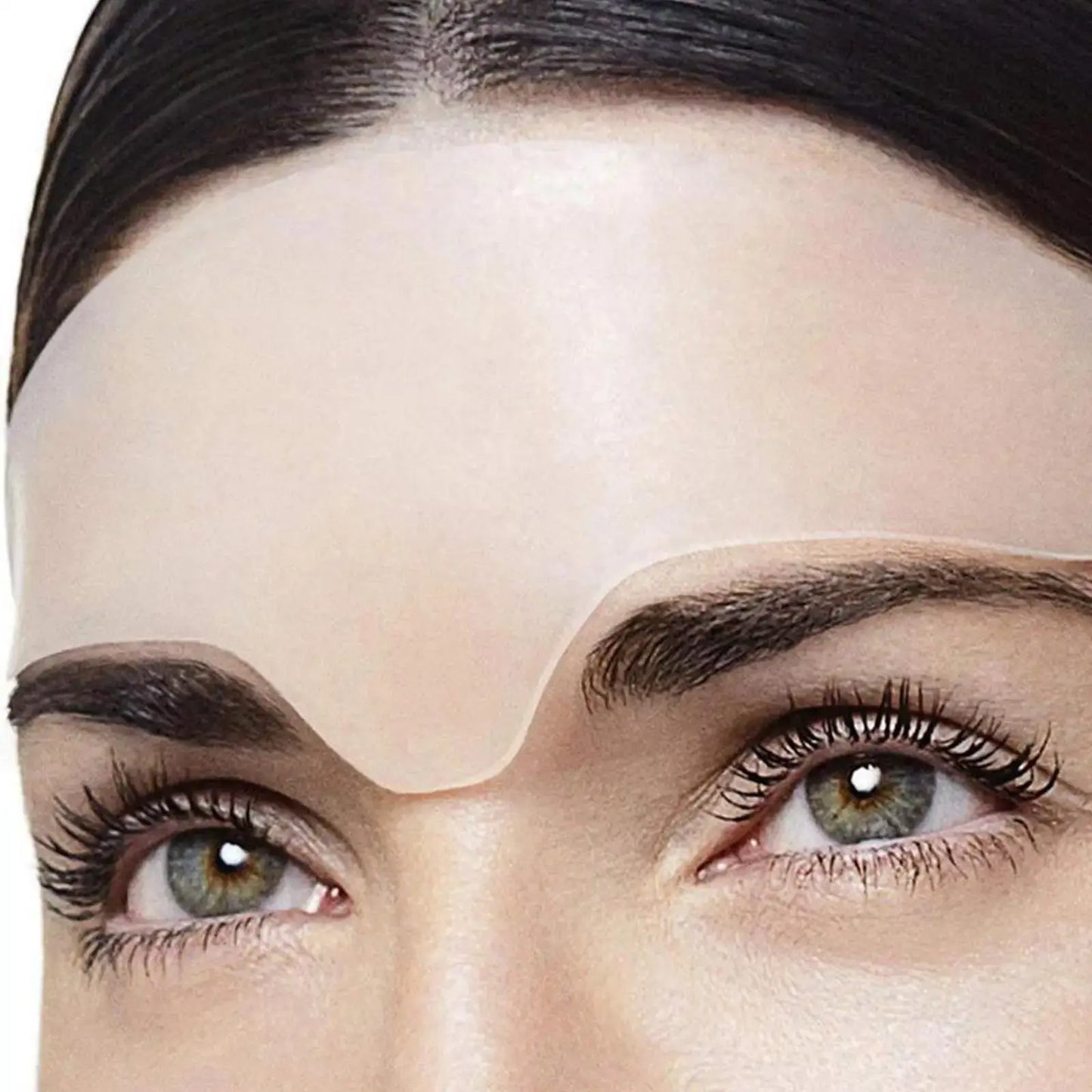 Silicone Anti-Wrinkle Patches on forehead.