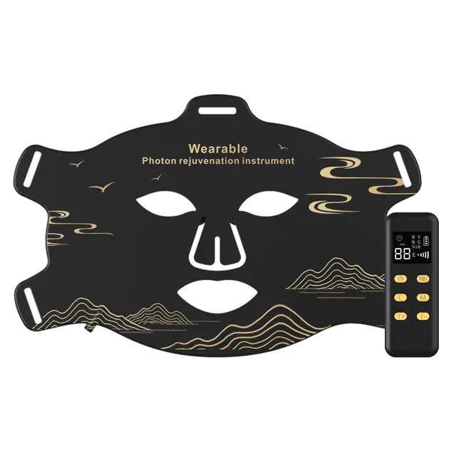 Flexible silicone Red LED Mask folded for easy storage.