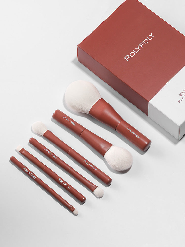 ROLYPOLY Berry Series 6 Mini Makeup Brush Set - Beauty Unstoppable Makeup Brush Set