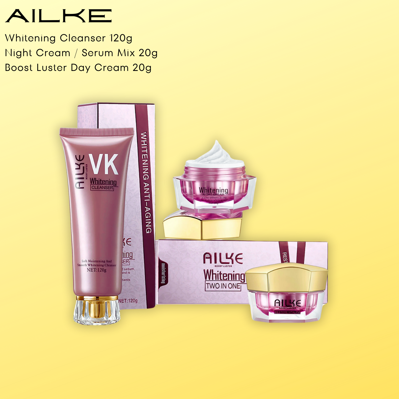 AILKE Double Whitening Serum-Cream Product Line