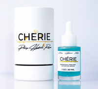 Chérie skincare product with dropper bottle on a light gray background