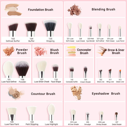 25-Piece Pink Makeup Brush Set - Beauty Unstoppable