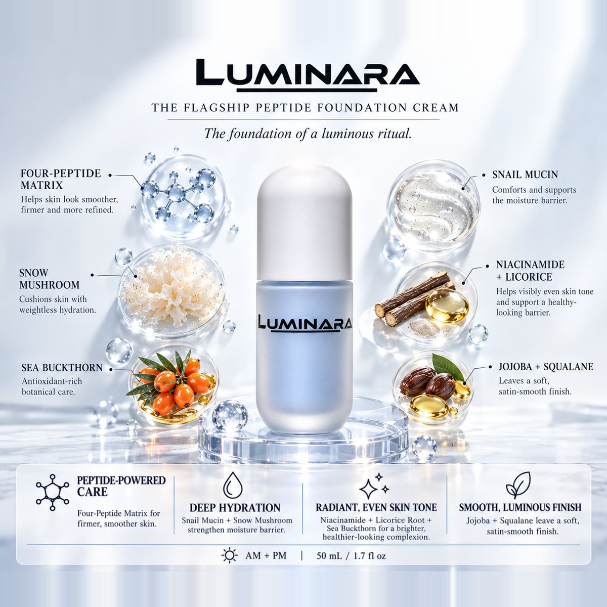 LUMINARA | The Flagship Peptide Foundation Cream — view 3