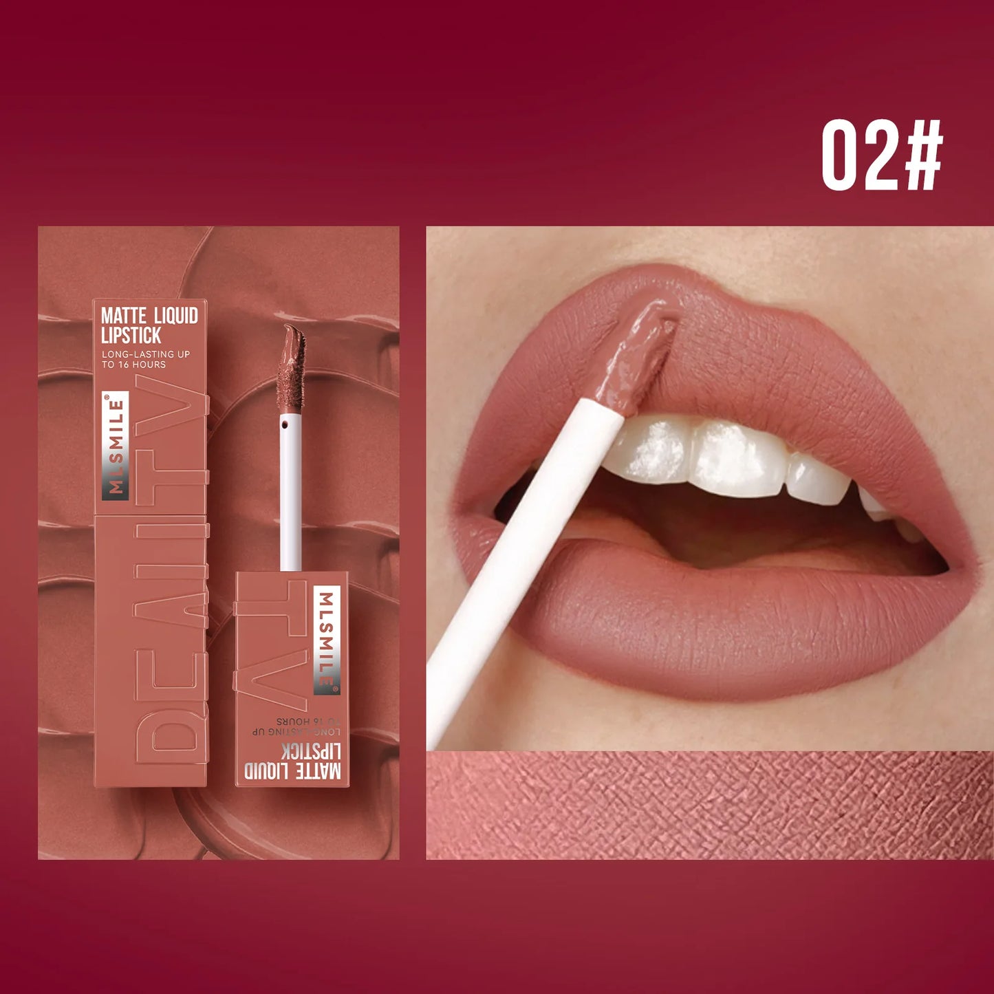 MLSMILE 6-Color Non-Stick, Waterproof, Long-Lasting Liquid Lip Glow