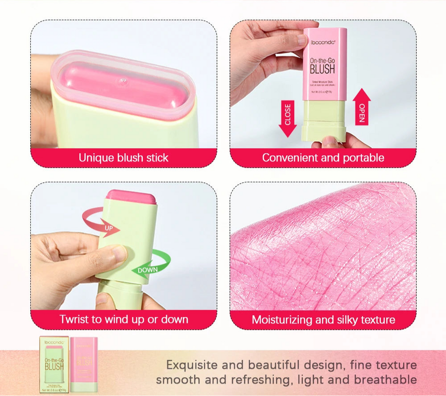 On-The-Glow Blush Stick – Creamy Multi-Use Glow for Cheeks, Lips, Eyes - Beauty Unstoppable Blush