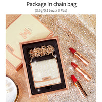 Matte Lipstick Set - 3 Colors with Silver Chain Bag